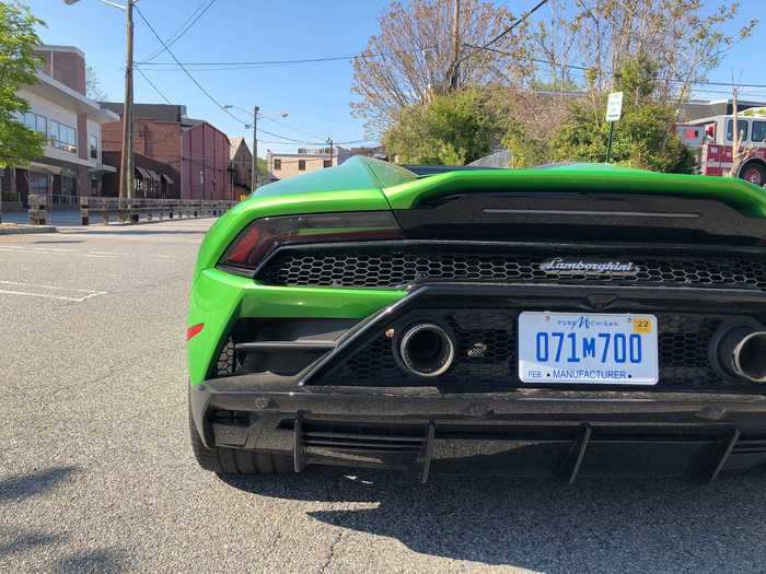 Take a look at those high-mounted exhaust ports — they enhance the cruel sonic symphony that Lambo owners adore.