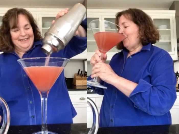 Ina Garten made a larger-than-life cosmopolitan on a weekday morning in quarantine.