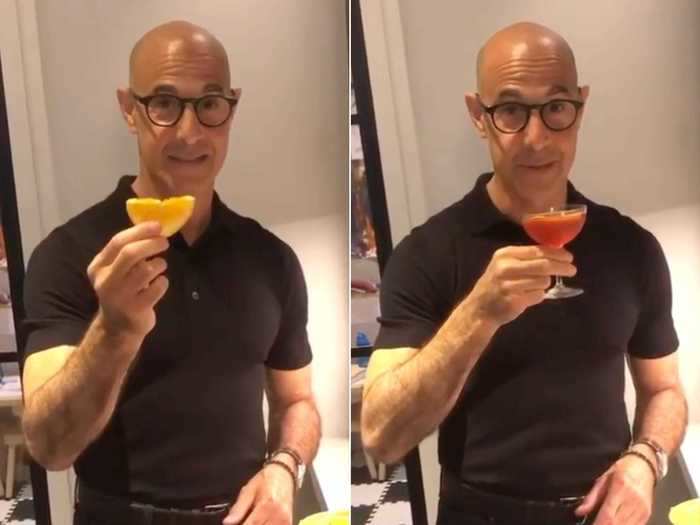 Stanley Tucci made his version of a Negroni for his wife, and fans loved his mixology skills.