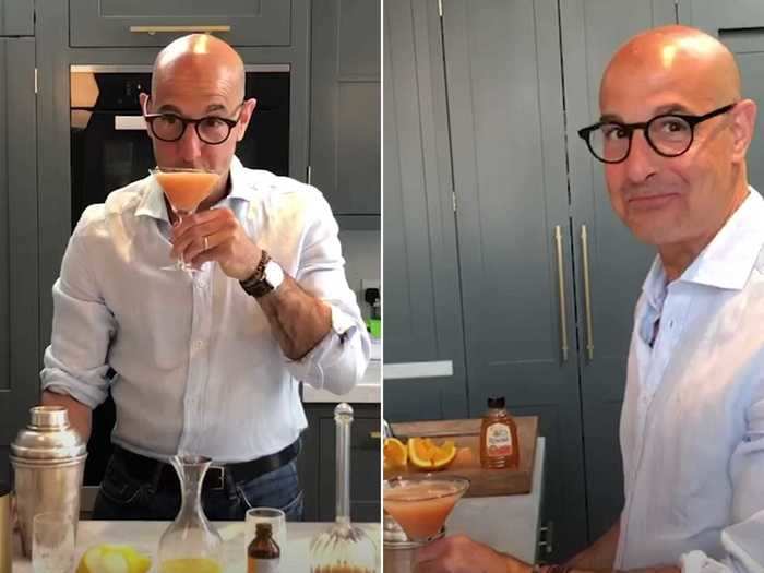 Tucci also demonstrated how to make a "quarantini" using flavored vodka.