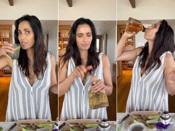 "Top Chef" host Padma Lakshmi made her version of a spicy margarita.