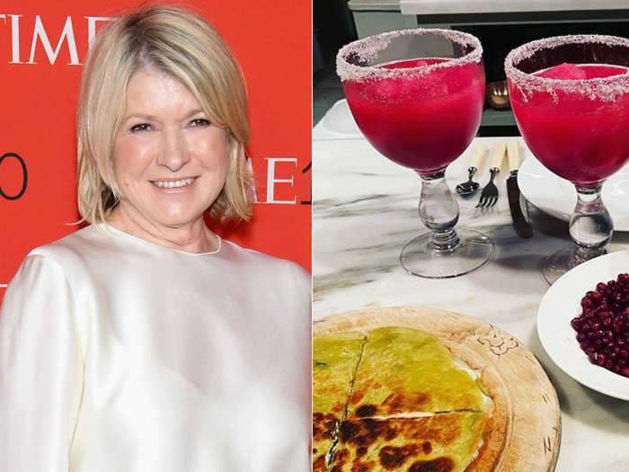 Martha Stewart shared the recipe for her pomegranate margarita, which she wrote makes "two big drinks."