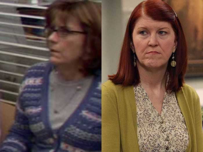 In the pilot, Meredith Palmer is played by Henriette Mantel instead of Kate Flannery.