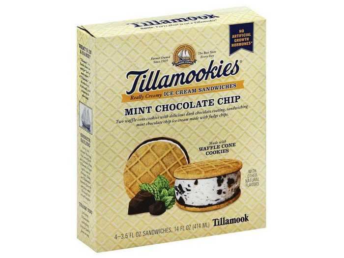 Tillamook ice cream sandwiches, mint choc. chip