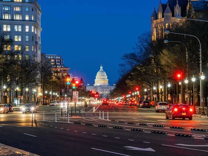 5. The average weekly commute to work in Washington, DC, is 2 hours and 54.5 minutes.