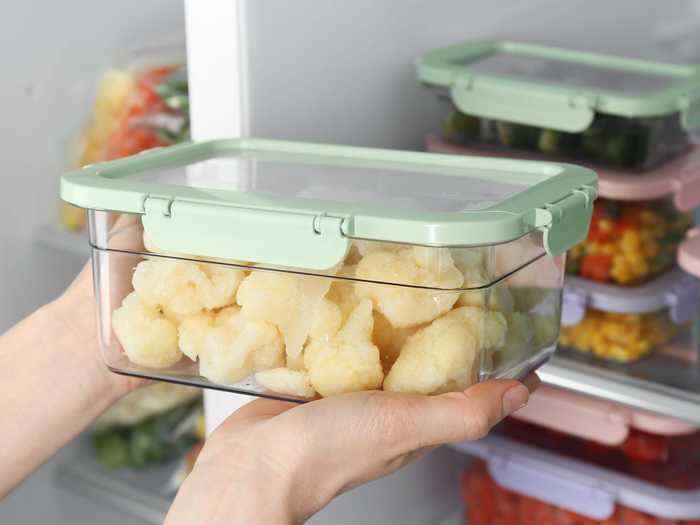 Try using small containers to separate and store your food.