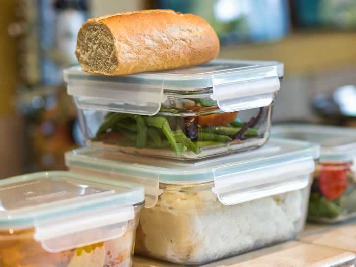 Keep your leftovers in glass storage containers.