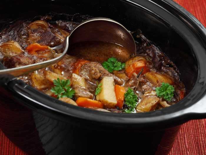 Never reheat your food in a slow cooker. Some foods also don