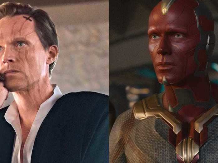 Paul Bettany played a villain in "Solo" and dual roles in the Marvel Cinematic Universe as Jarvis and the Vision.