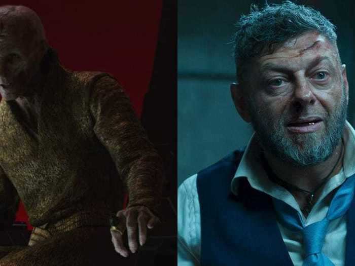 Andy Serkis was a villain in the new "Star Wars" trilogy and in the MCU.