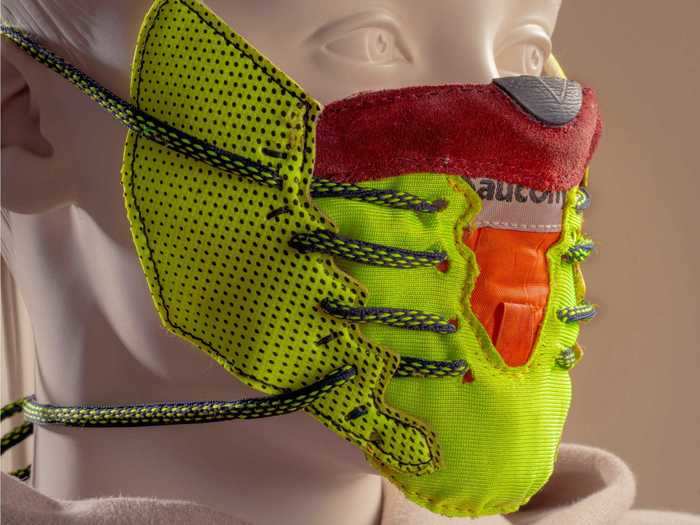 The mask also prominently features elements from the Adidas X 17.3 FG sneaker in the solar yellow colorway.