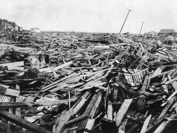 A large section of Galveston was destroyed by the storm.