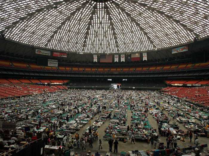 Thousands of people took shelter in New Orleans