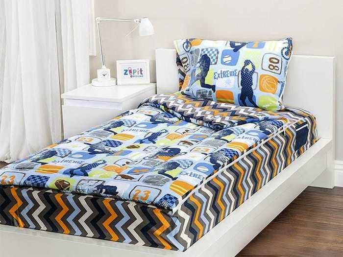 A zip-up bedding set