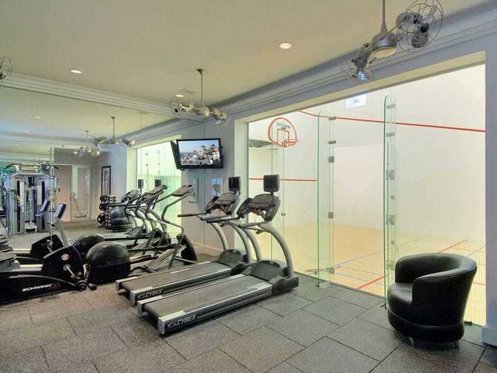 ... a fitness center and a basketball court ...