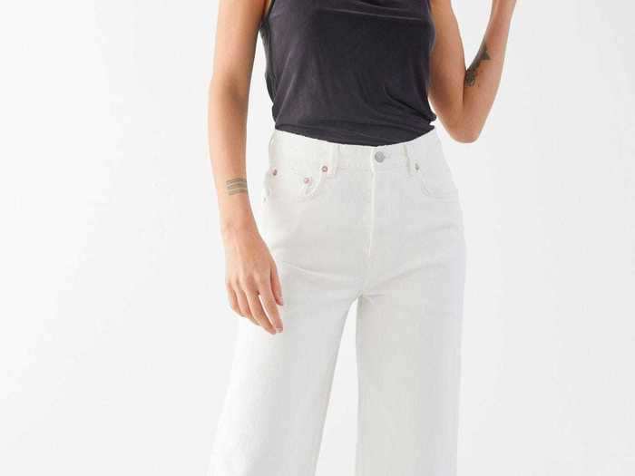 A summery pair of white boyfriend jeans