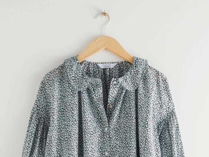 An oversized, floral blouse