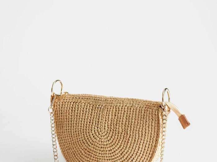 A casual woven crossbody bag