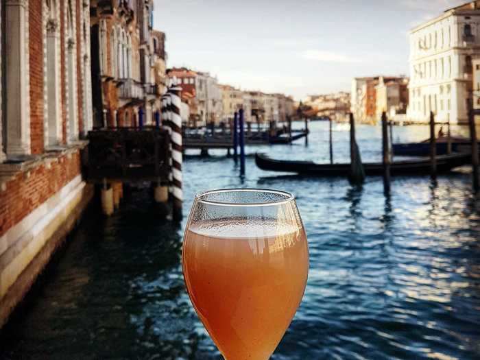 Drink a Bellini and imagine being on a gondola in Venice.