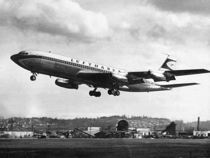 Lufthansa entered the jet age in 1960 with the Boeing 707, a four-engine jet popular with many of the world