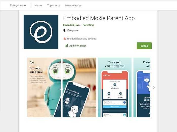 In the app, parents can manage settings, get parenting tips, and even put in upcoming milestones like a first day of school so Moxie can help prepare the child.