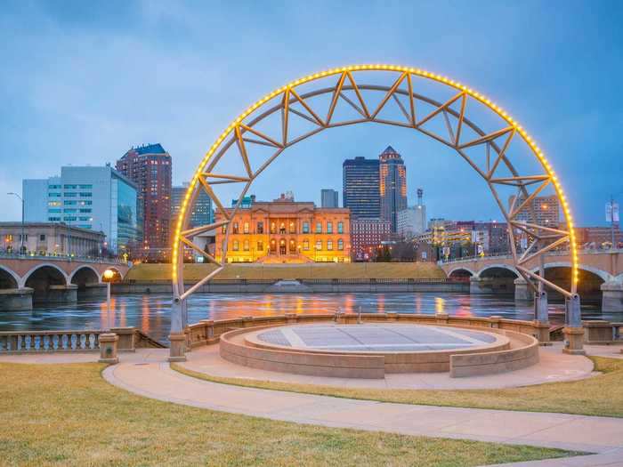 13. Des Moines, Iowa: 32.42% of jobs in this city require at least a college degree.