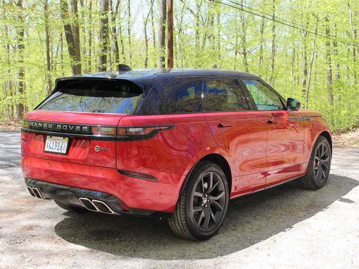 With its floating, sloped roofline and integrated spoiler, the Velar creates a cool trick: the rear actually comes off as refined, not like a box with a barn door.