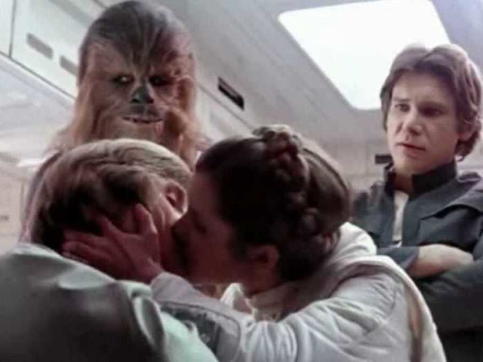 Luke and Leia kiss in "The Empire Strikes Back," despite the fact that they are siblings.