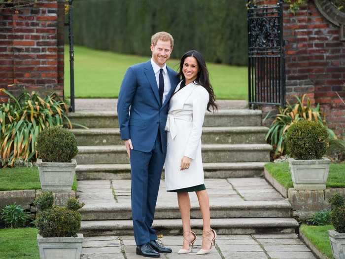 2017: Harry and Markle made their engagement official with a photo call outside Kensington Palace on November 27.