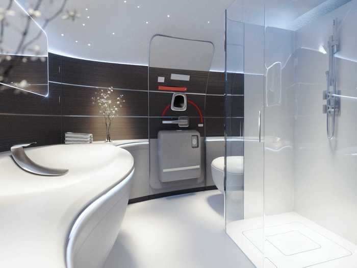 And like most Boeing private jets, a full shower can be installed to further make it into a home-like environment.