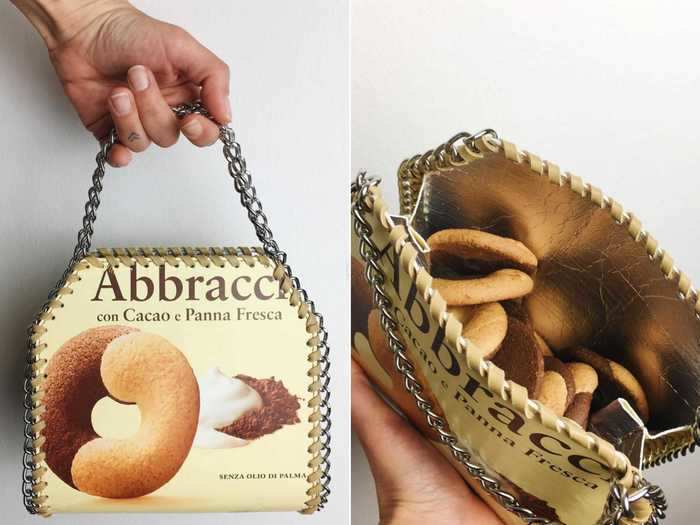 They turned a bag of iconic Italian cookies into a miniature tote bag inspired by Stella McCartney.