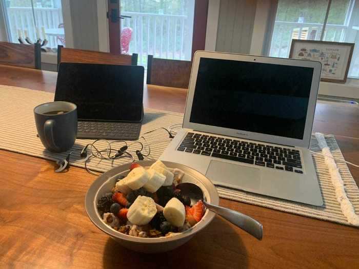 By 7 a.m., Constable is reading emails while he eats breakfast.