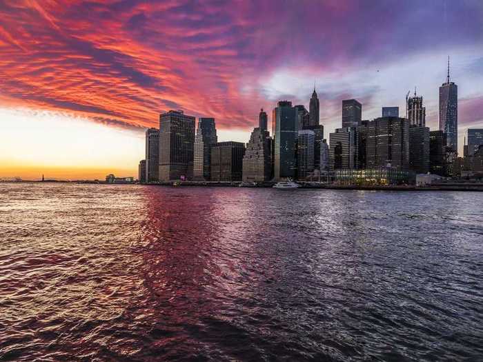 The Hudson River is an iconic part of the New York City skyline.