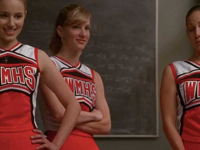 Brittany S. Pierce also kicks off the series in a cheer uniform.