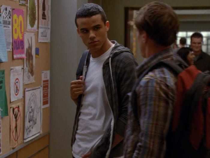 Jake Puckerman shows up in a hoodie and plain T-shirt.