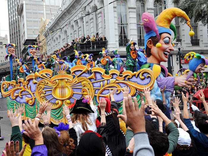 Mardi Gras festivities began in the United States in Alabama, but are now more closely associated with New Orleans.