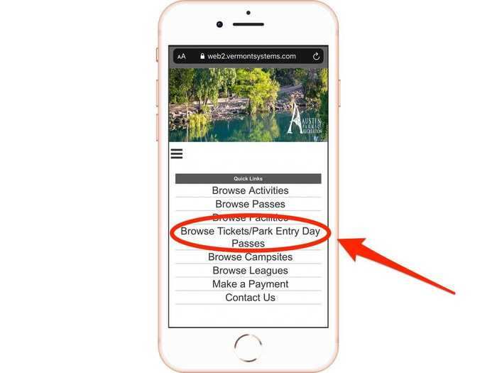 When you get to the online registration page, tap or click "Browse Tickets/Park Entry Day Passes" to get a pass to enter the park on a specific date.