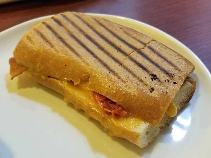 Bacon tomato grilled cheese (toasted) — $7.59/half