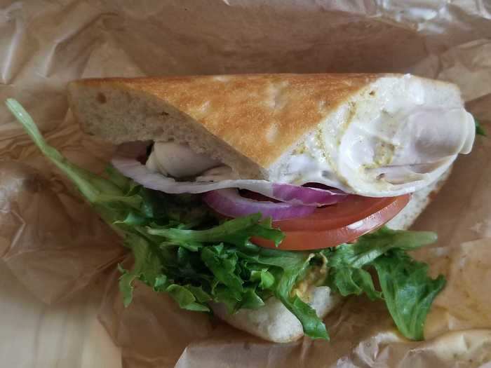 Turkey sandwich — $6.29/half