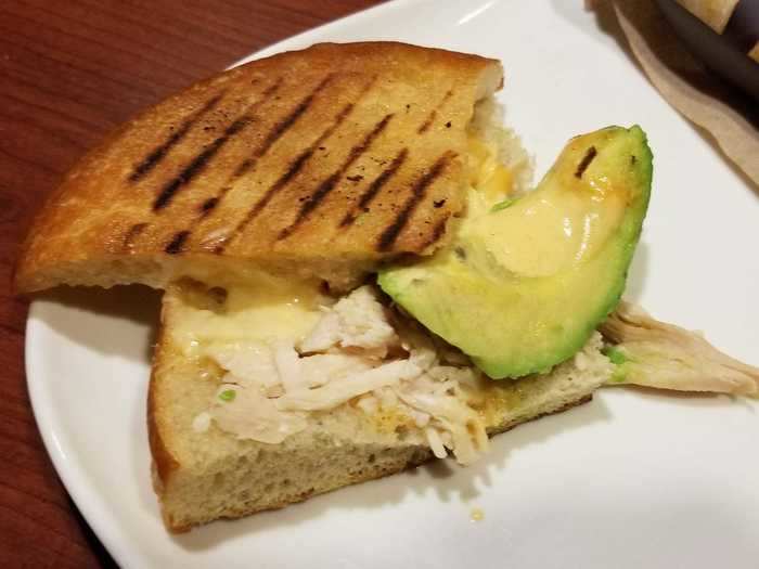 Chipotle chicken avocado melt — $7.79/half