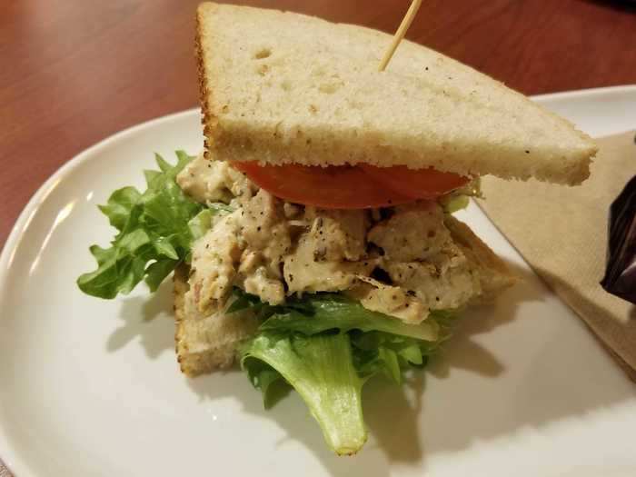 Napa almond chicken salad sandwich — $6.69/half