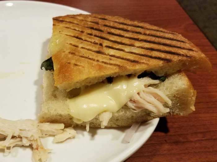 Frontega chicken panini (toasted) — $7.59/half