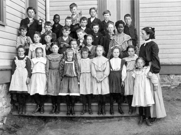 Children spent most of their time in one-room schoolhouses.