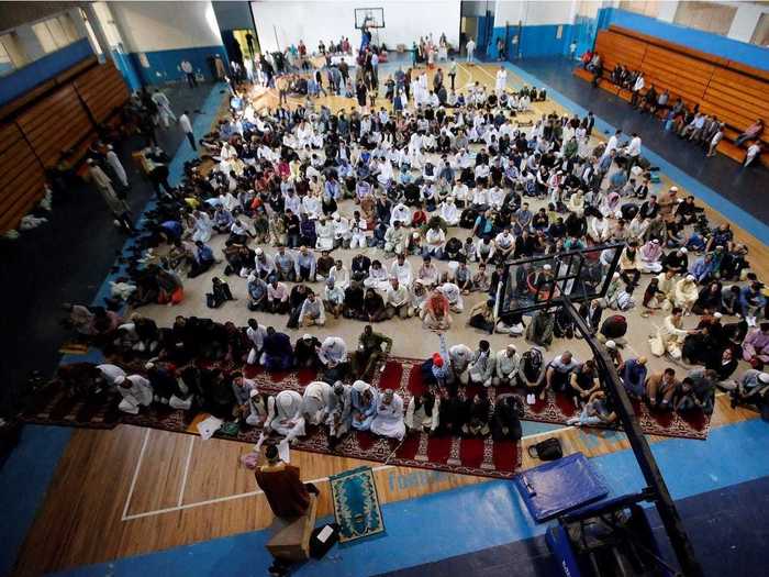 In Mexico City, Mexico, Muslims join together in a gymnasium to mark the end of the holy fasting month.