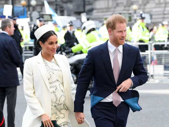 In March 2019, Markle wore an all-white look with green accessories to the UK