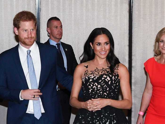 In October 2018, Markle turned heads in a gown covered in birds at the Australian Geographic Society Awards.