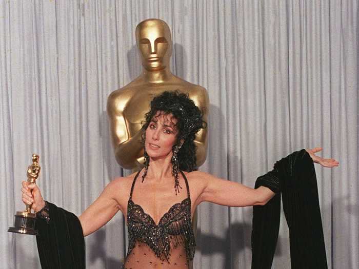 She wore a sheer, sequined gown to the 1987 Oscars.