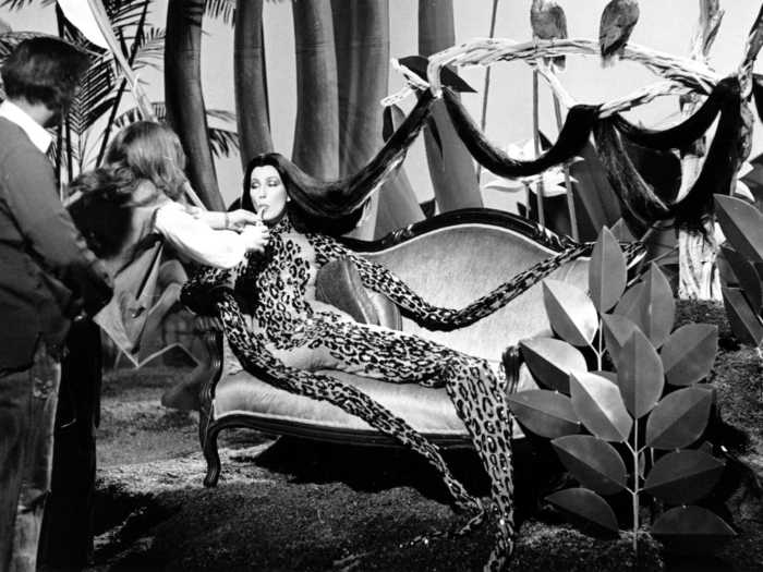 Cher also rocked daring looks on the screen, like this leopard ensemble from 1979.