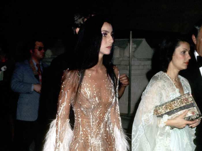 Cher donned a see-through, bedazzled outfit for the 1974 Met Gala.