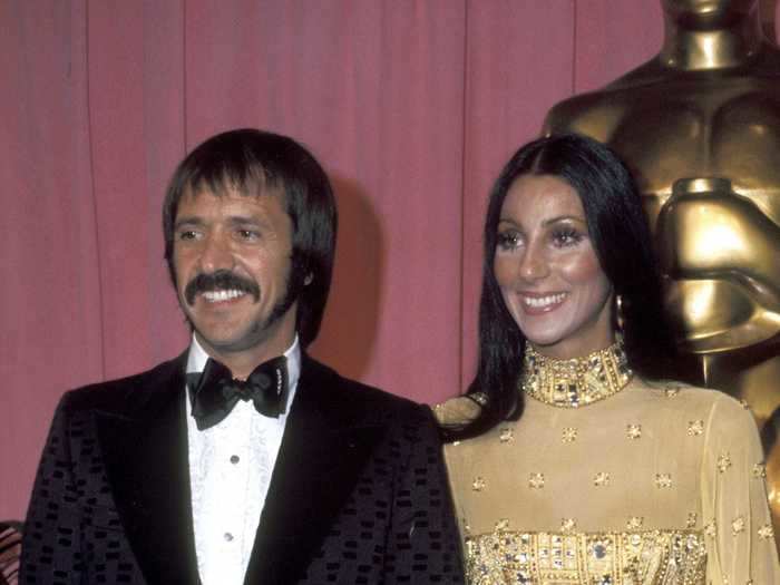 Cher went for a gold, two-piece ensemble for the Oscars in 1973.